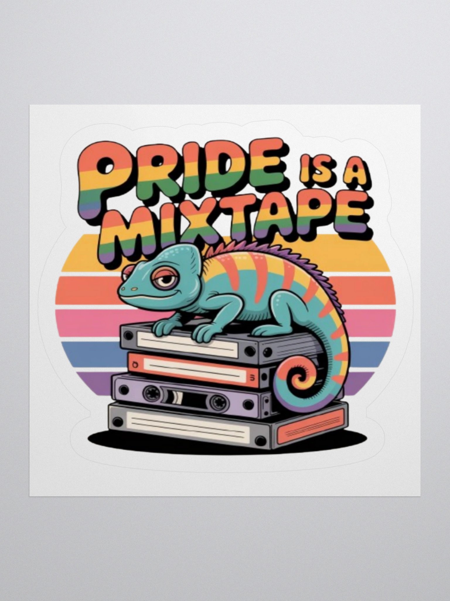 Pride is a Mixtape Sticker - Rainbow Chameleon Design product image (2)