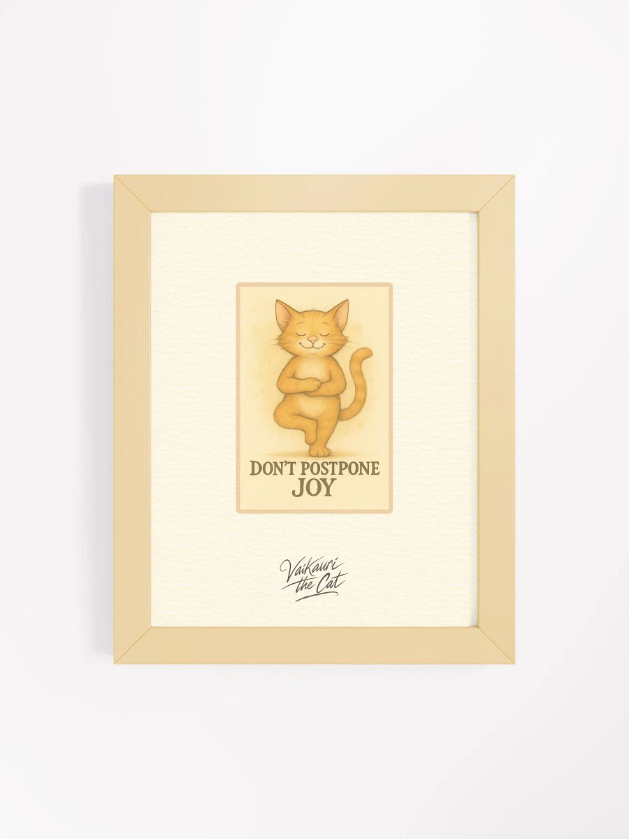Joyful Vaikauri Cat Framed Matte Artprint product image (7)