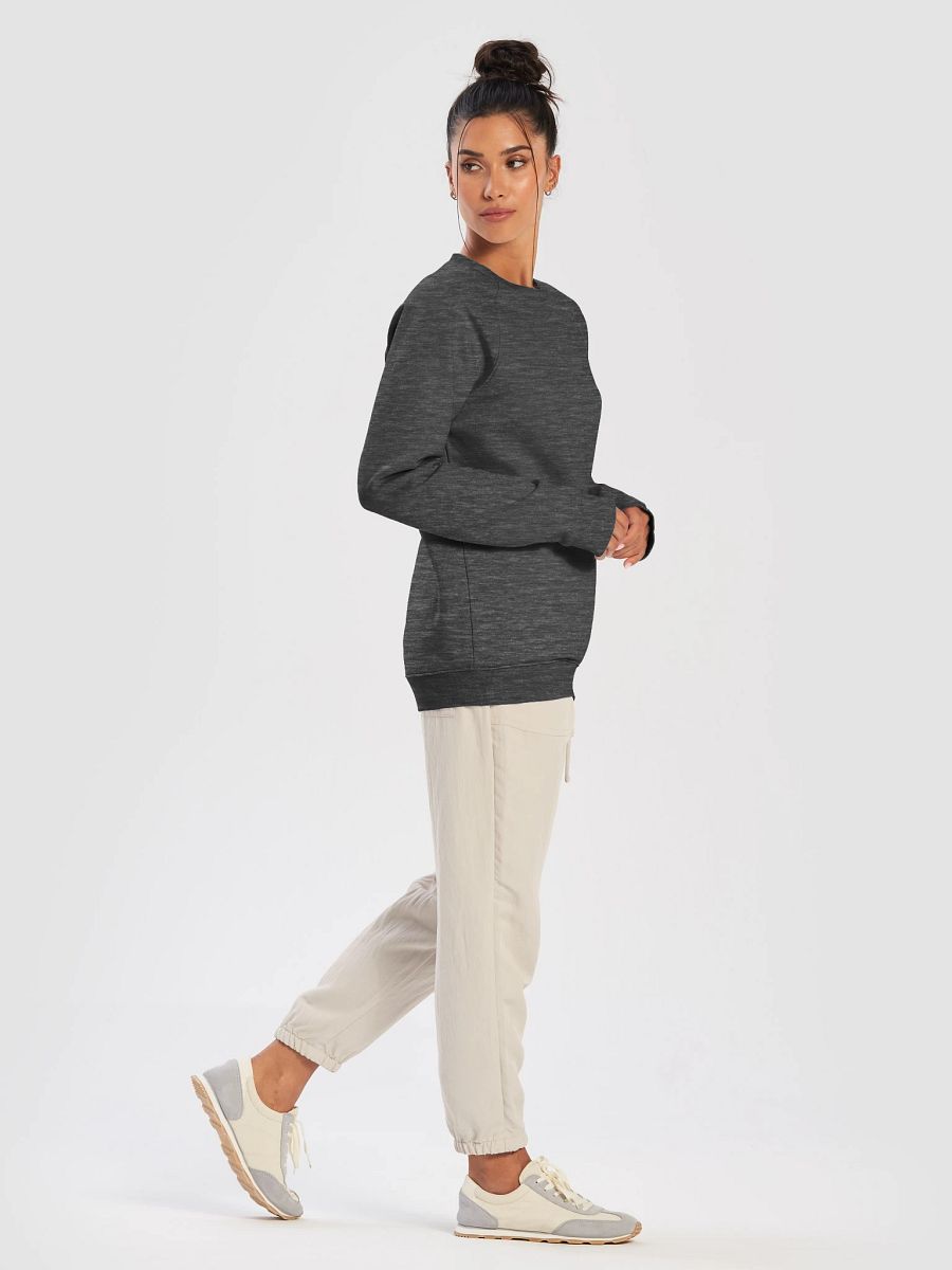 Plain Color Charcoal Heather Raglan Sweatshirt product image (3)