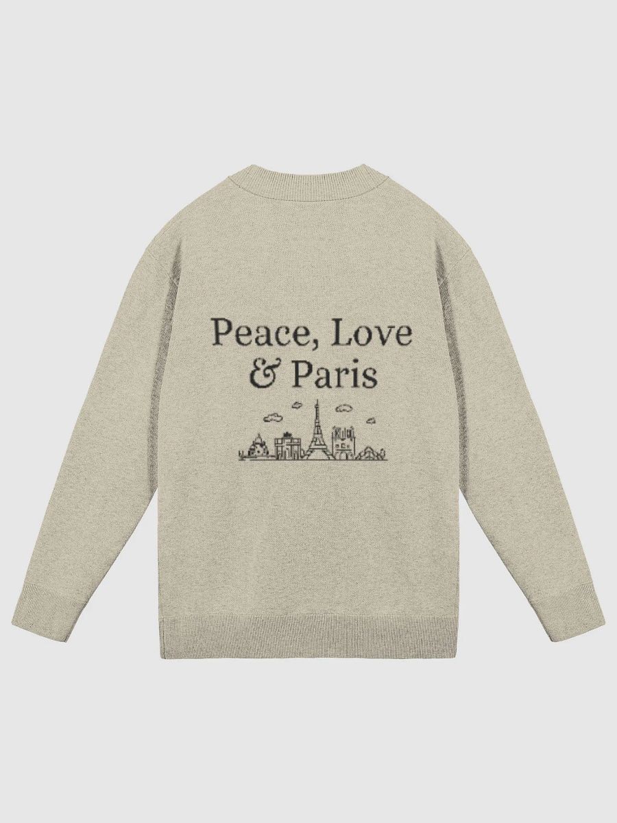 Peace, Love and Paris with Monuments Parisian Chic Knitted Cardigan | Beige product image (1)