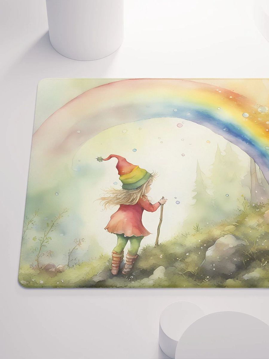 Little Elf Talking to the Rainbow, Gaming Mouse Pad, 2 Sizes product image (6)