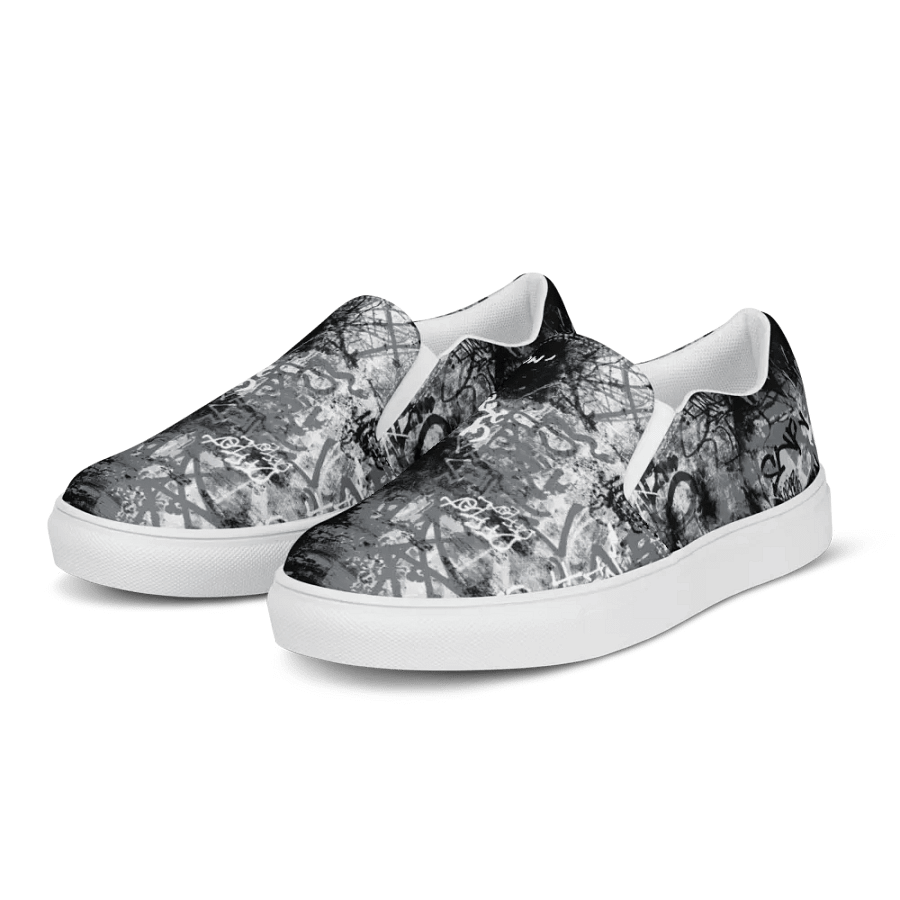 Black and White Graffiti | Women's Slip-On Canvas Shoes product image (3)