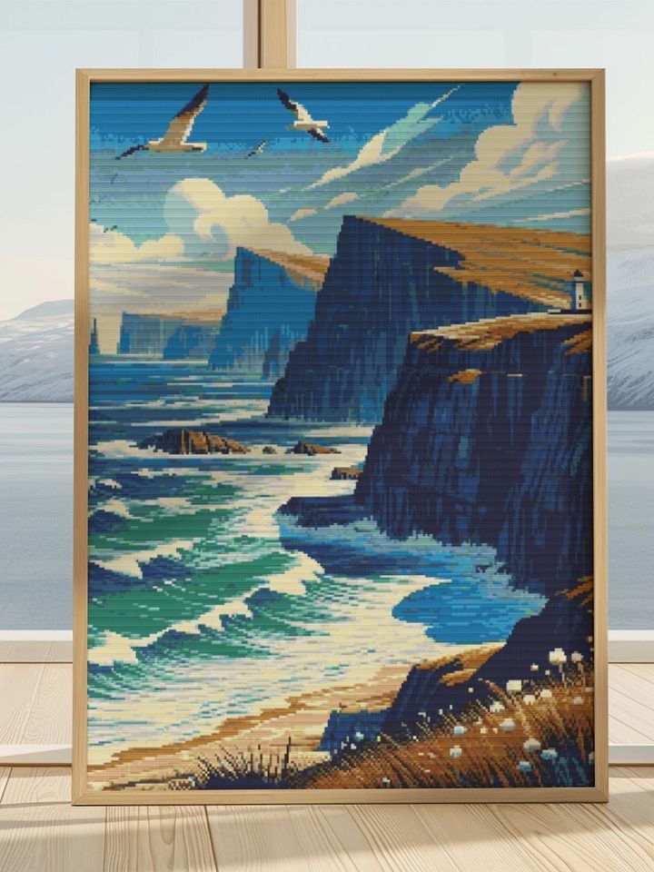 Sea Cliffs Cross Stitch Pattern product image (1)