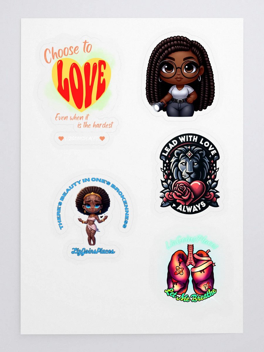 Whimsical Sticker Sheet of Love, Encouragement, and Adventure product image (3)