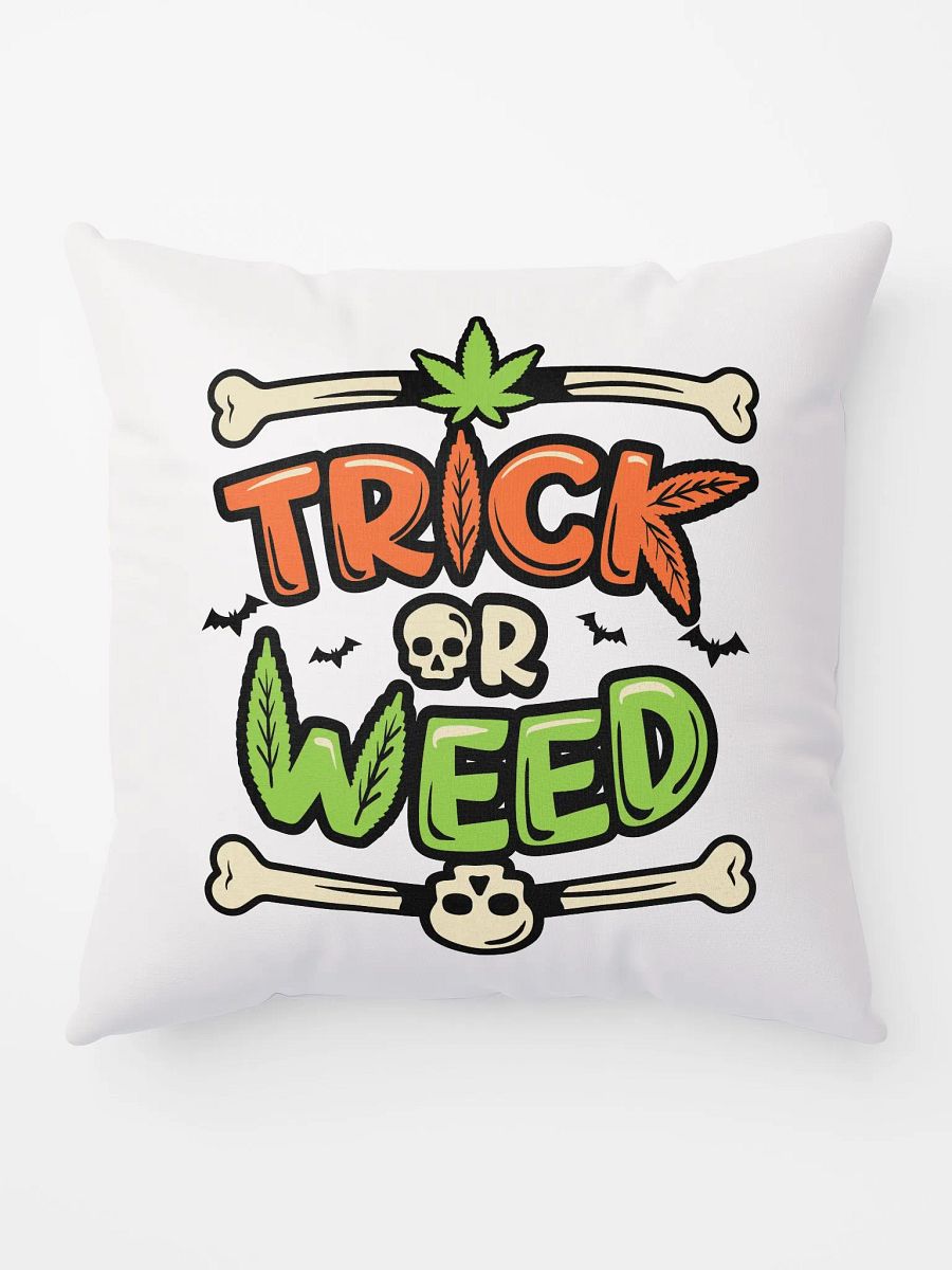 Marijuana Sugar Skull |Trick or Weed Pillow product image (5)