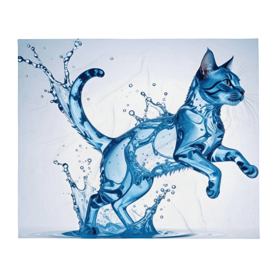 Water Cat Throw Blanket 50"x60" product image (1)