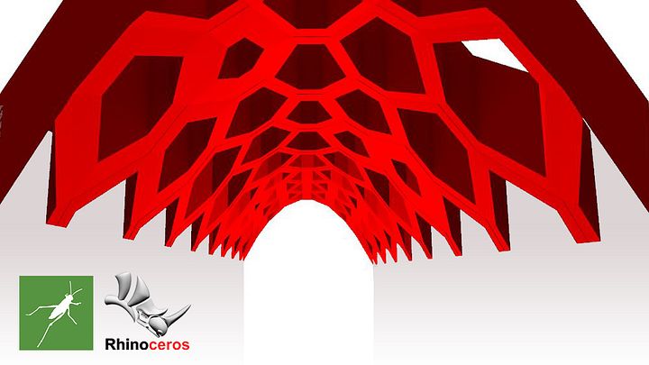 Hexagonal Cells Parametric Ceiling Design Grasshopper Rhino Files Download product image (2)