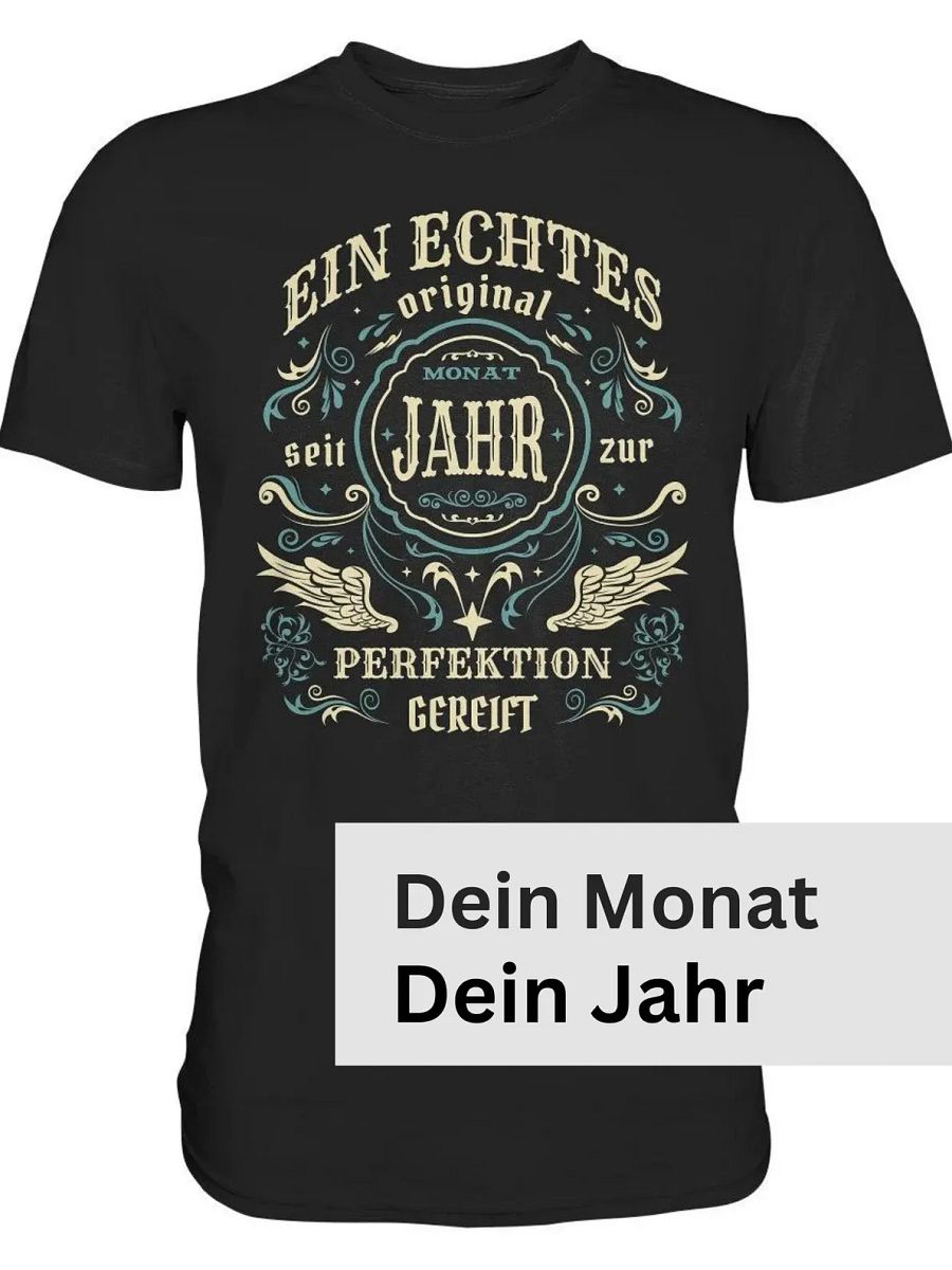 Geburtstag Shirt, Personalisiertes Geschenk | Jahreszahl Monat Shirt | Geburtstag Geburtsjahr | Original Geburtstag, Birthday Tee product image (1)