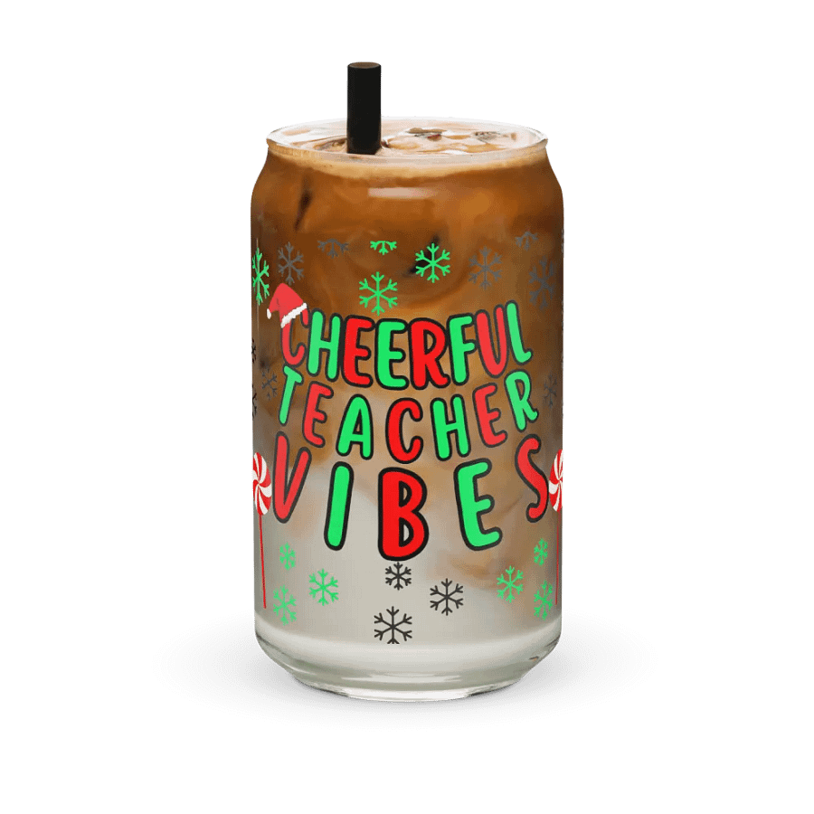 Cheerful Teacher Vibes Can-Shaped Glass product image (36)