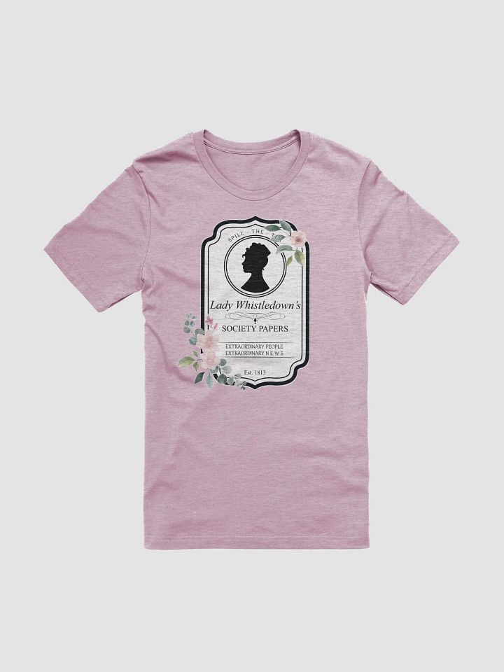 Lady Whistledown Society T-Shirt | Bridgerton Vintage Crest Design product image (4)
