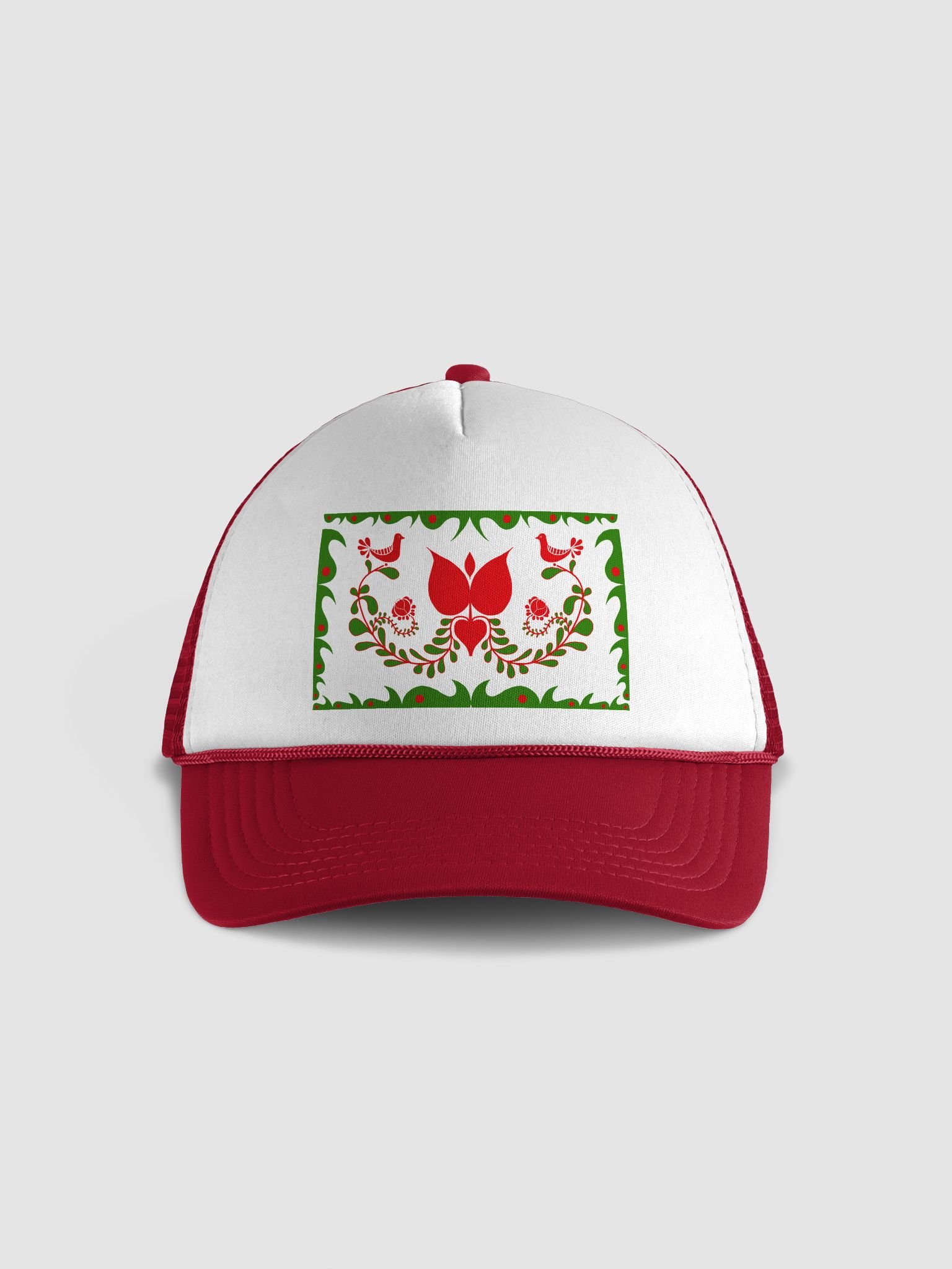 Hungarian Folk Art Inspired Foam Trucker Hat product image (1)