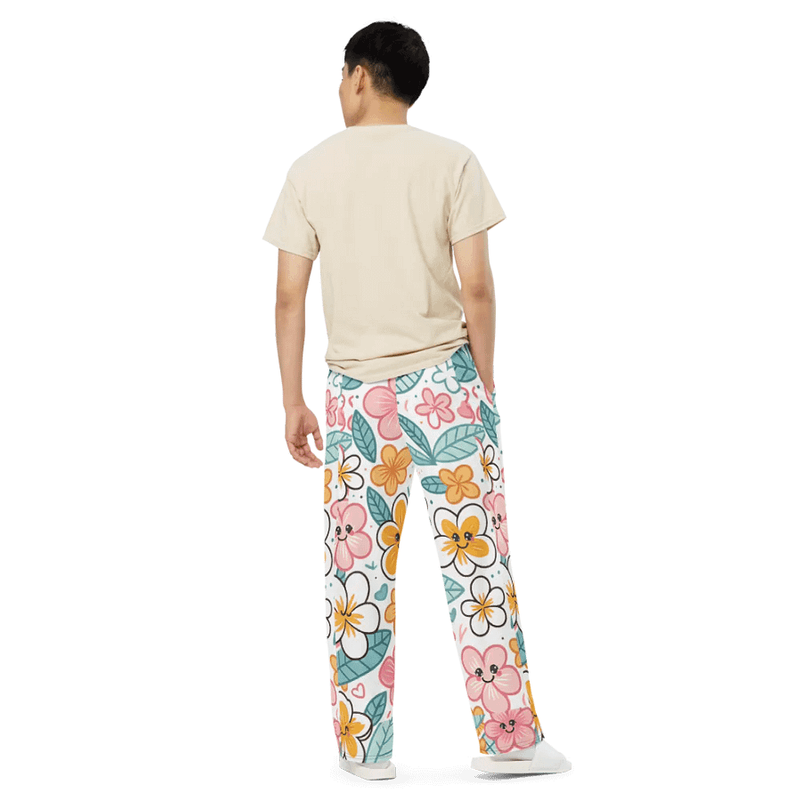 Cheerful Blooms Unisex Wide-Leg Pants product image (5)