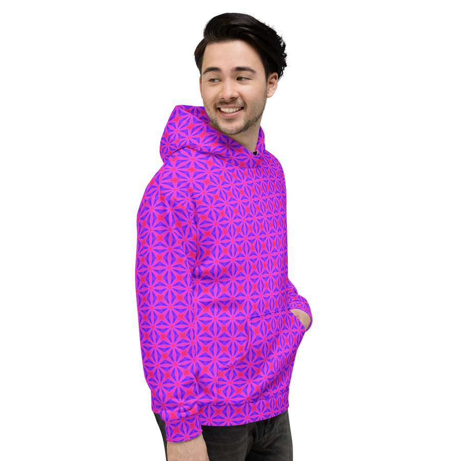 Abstract Vivid Pink and Purple Repeating Pattern Unisex All Over Print Hoodie! product image (16)