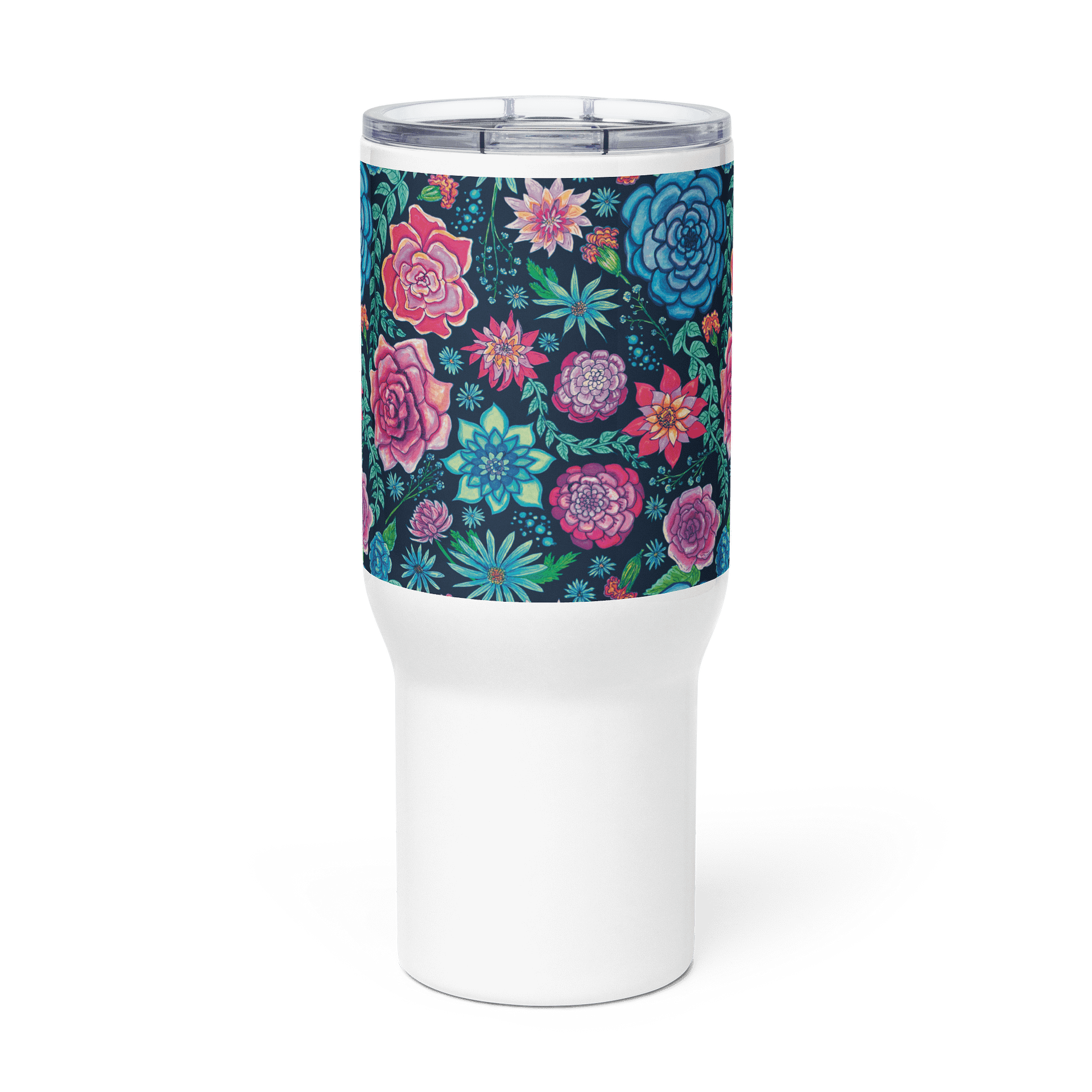 Coastal Blooms | 25oz/40oz Travel Mug | 🌊☕ | Allcolor 267 Stainless Steel Mug with Handle | Insulated, Spill-Proof | by MONIQUE FAELLA DESIGNS™ product image (2)