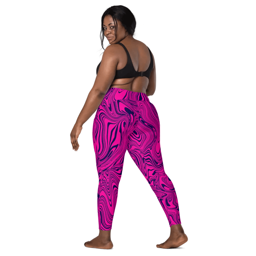 Leggings with Pockets - Abstract Magenta Pink Swirls product image (8)