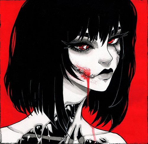 Don't worry, she bites 🖤 

Kind of obsessed with her, I may have to paint her again soon?? Haha what if??? 🫣🫣🫣

#beautifulbiz...