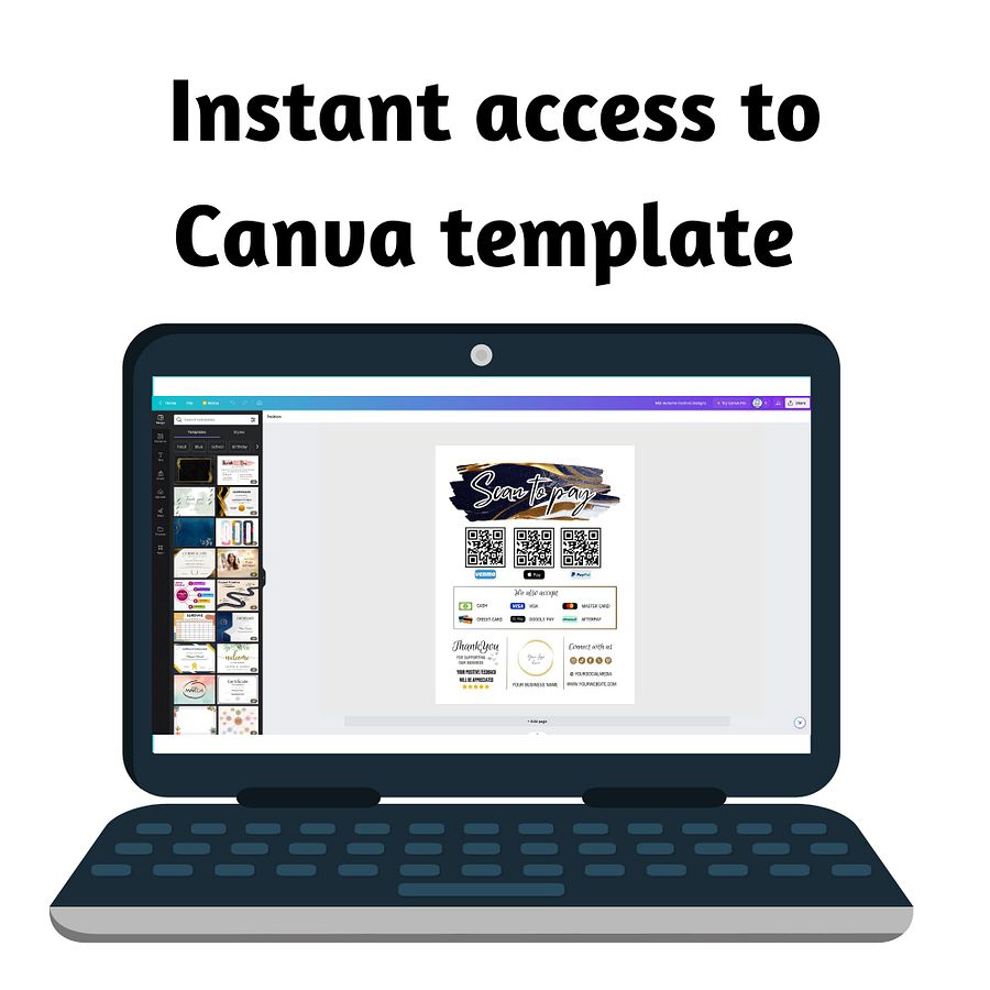 Aurelia - Scan To Pay QR Code Sign Template product image (4)