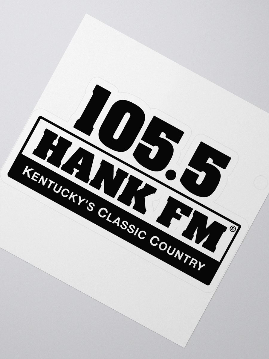 105.5 Hank logo black and white cut out sticker product image (2)