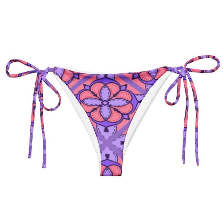 Peach and Lilac Symmetry Pattern String Bikini Bottom product image (1)