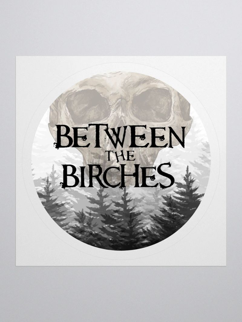 Between the Birches // Skull and Woods Circle Sticker