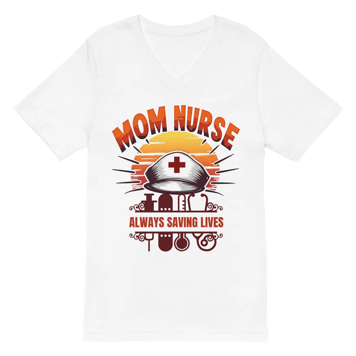 Heroic Mom Nurse Sunset V-Neck T-Shirt product image (2)