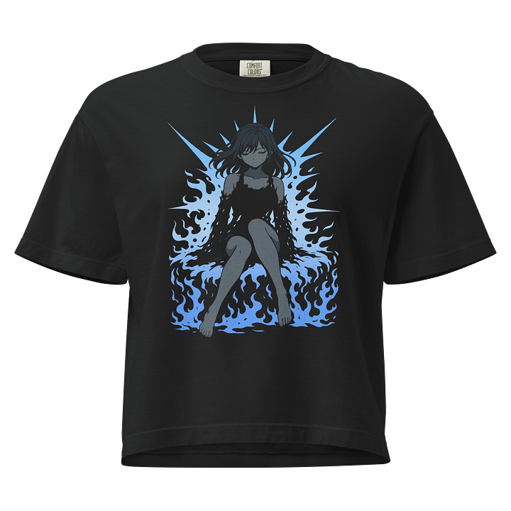Radiant Gradient Blue Flames Ladies Boxy Tee product image (1)