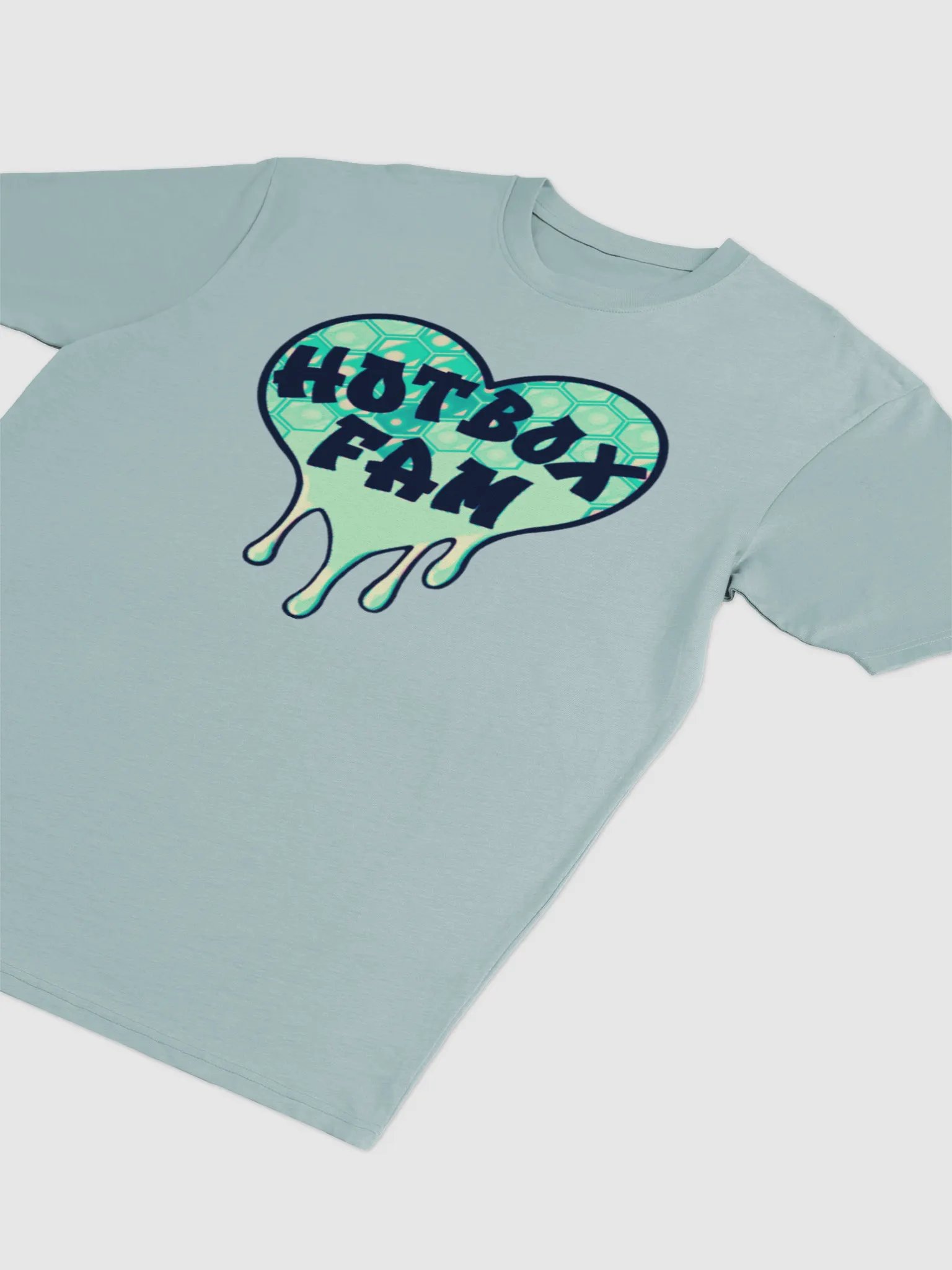 UNISEX HOT BOX FAM MINT GREEN HONEY COMB LOGO TEE product image (21)