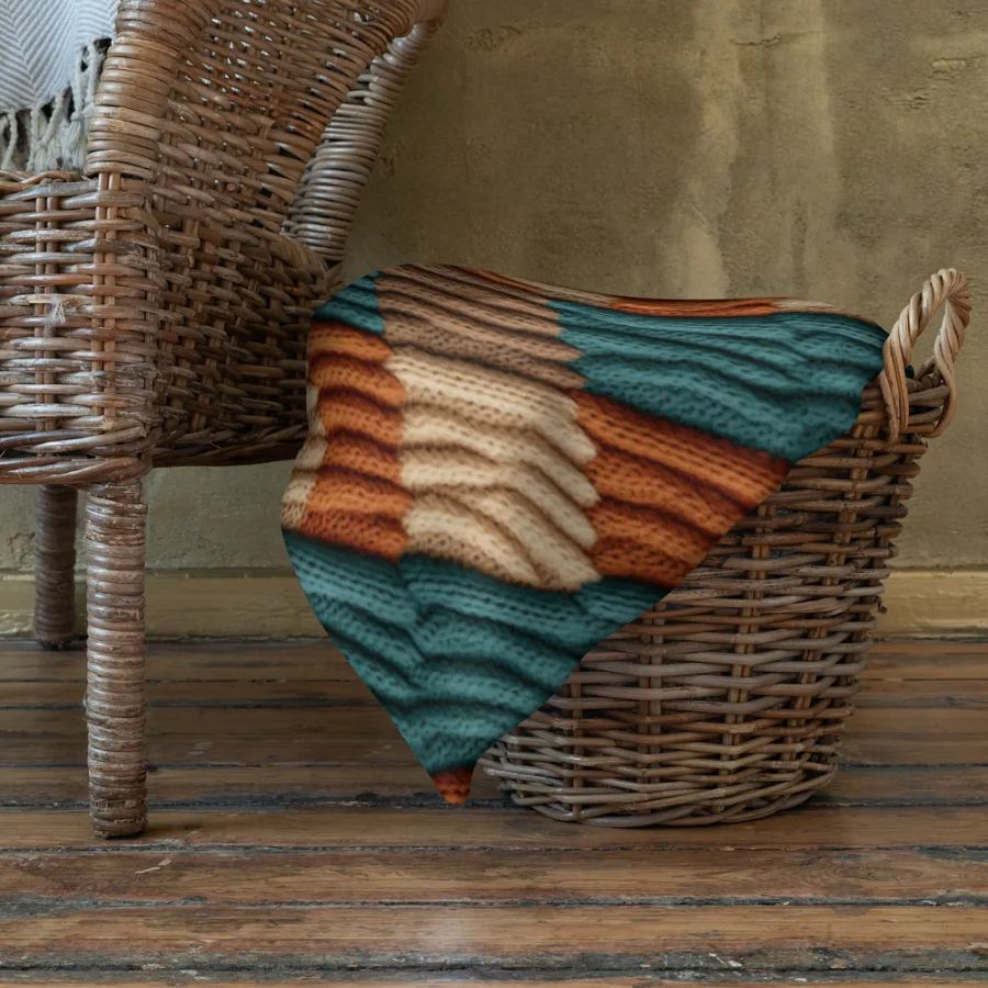 Boho Fall Colors Crochet Knit Pattern Throw Blanket product image (4)