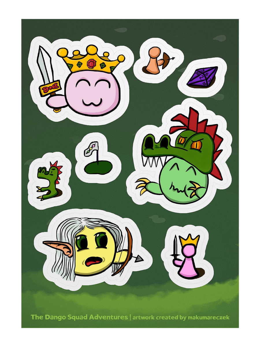DnD Dango Set - Kiss Cut Sticker Sheet product image (1)