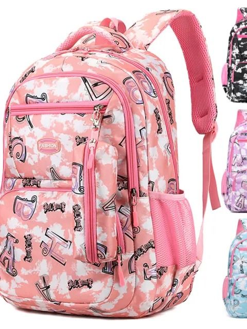 New Letter Print Backpack With Pencil Case Fsahion Sweet Primary School Students Schoolbag For Girls Boys product image (1)
