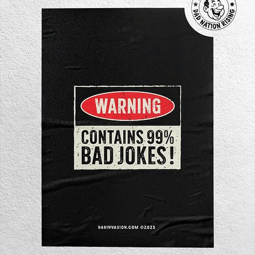 ⚠️ The dad warning label we all need. Endless puns, groans, and “dad joke energy” guaranteed.

👉 Tag the dad who can’t stop w...