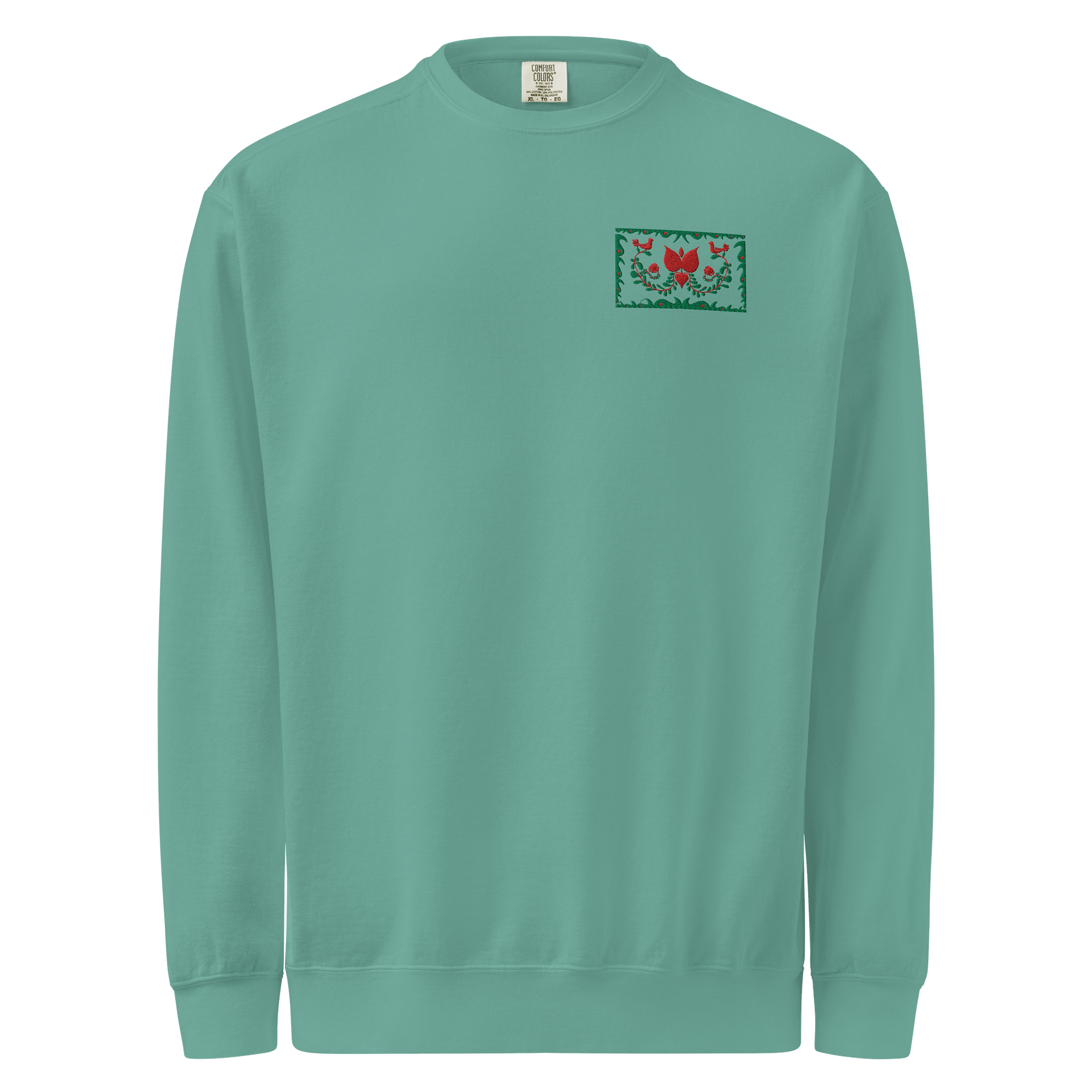 Hungarian Green Embroidered Sweatshirt product image (1)