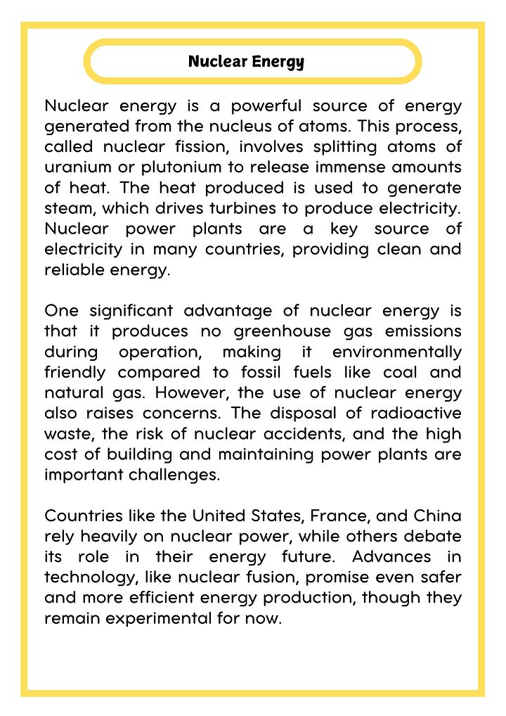 Nuclear Energy Reading Passage with Comprehension Questions product image (2)