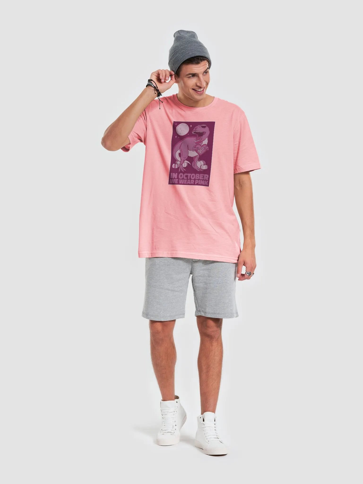 T-Rex Breast Cancer Awareness Premium T-shirt product image (6)