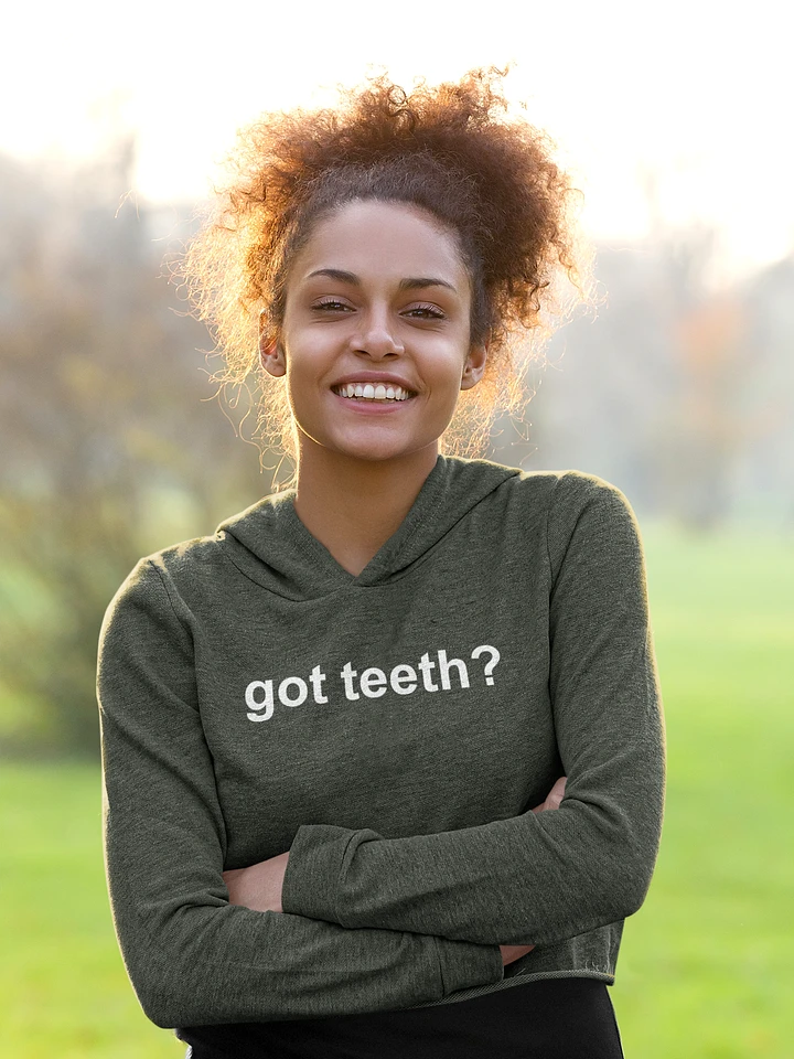 got teeth? fleece crop hoodie product image (1)