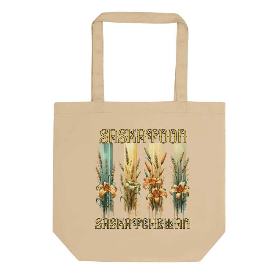 Saskatoon Saskatchewan 4 Vertical Tiger Lily Wheat Eco Tote product image (1)