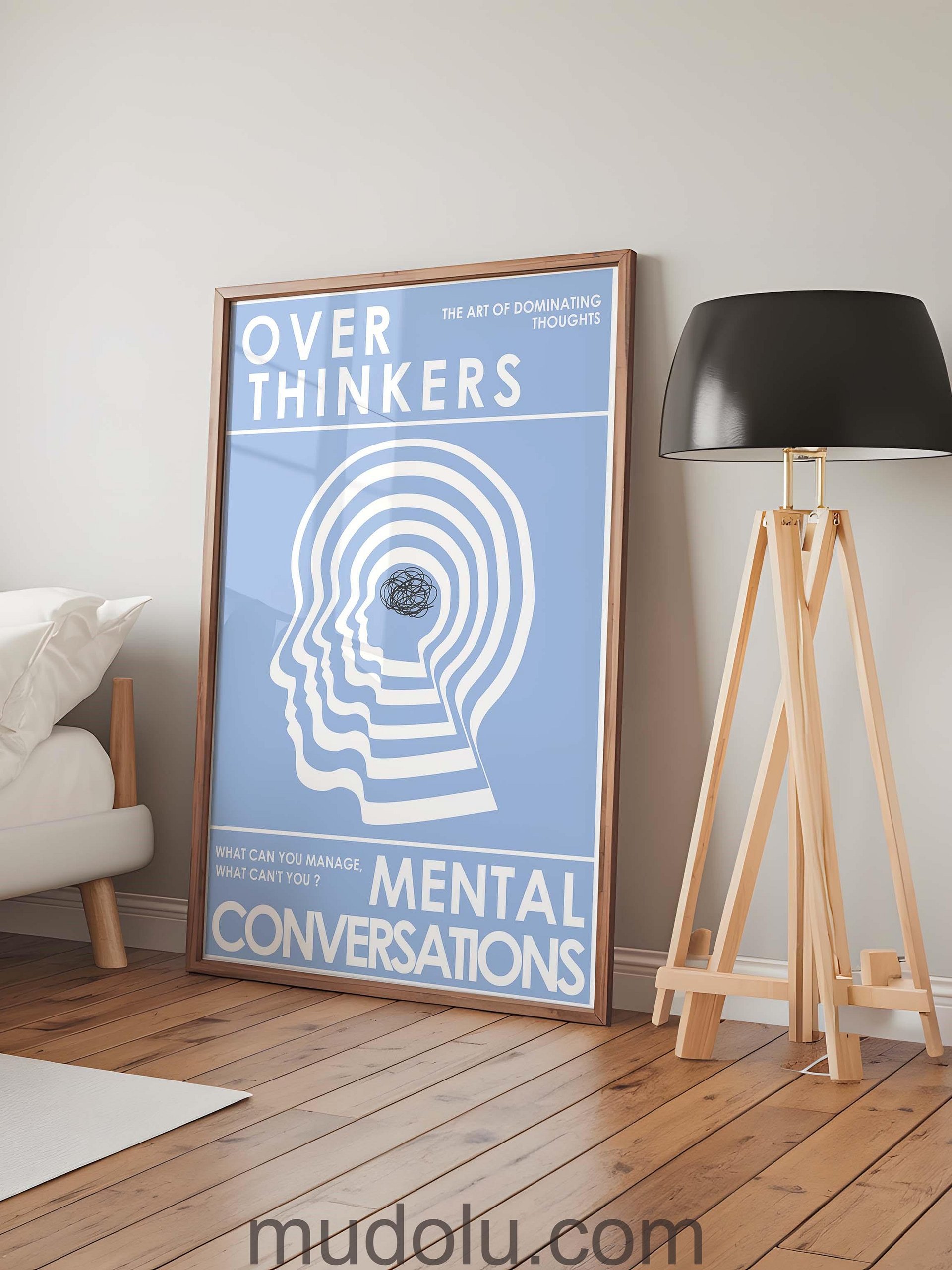 OverThinkers Wall art Poster White Blue product image (7)
