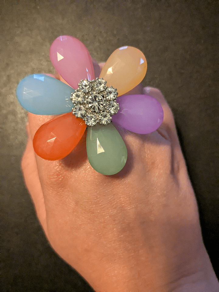Multi-Color Flower Adjustable Ring product image (2)