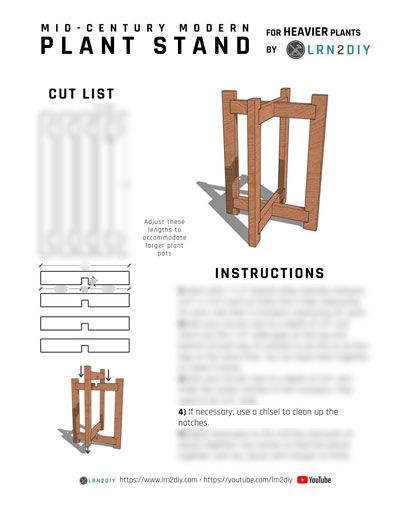 Mid Century Modern Plant Stand for Heavier Plants (PDF) product image (2)