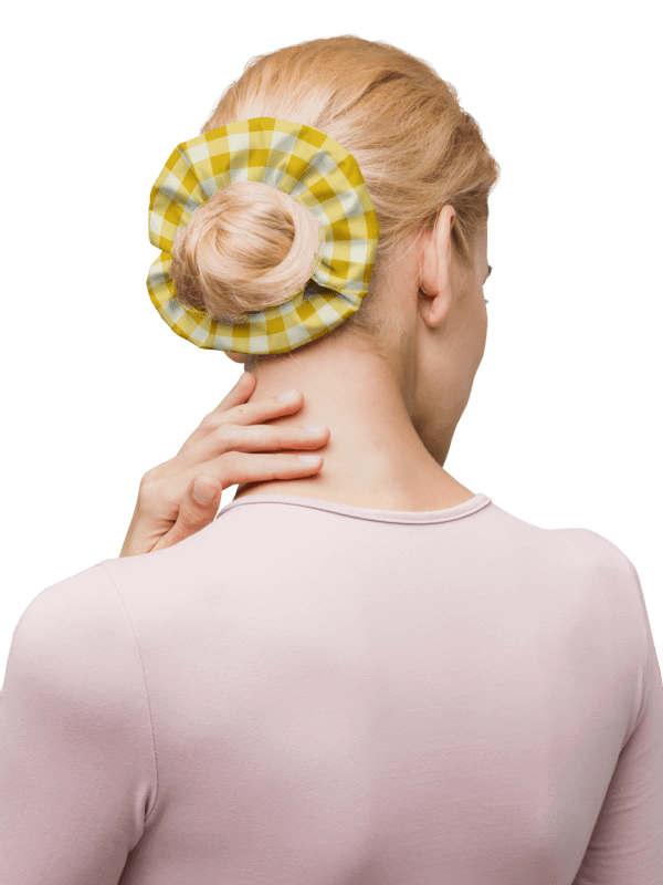 Yellow & Cream Gingham Scrunchie product image (3)