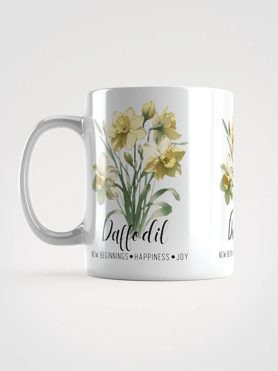 Daffodil Ceramic White Mug: New Beginnings, Happiness, Joy March Birth Flower product image (8)