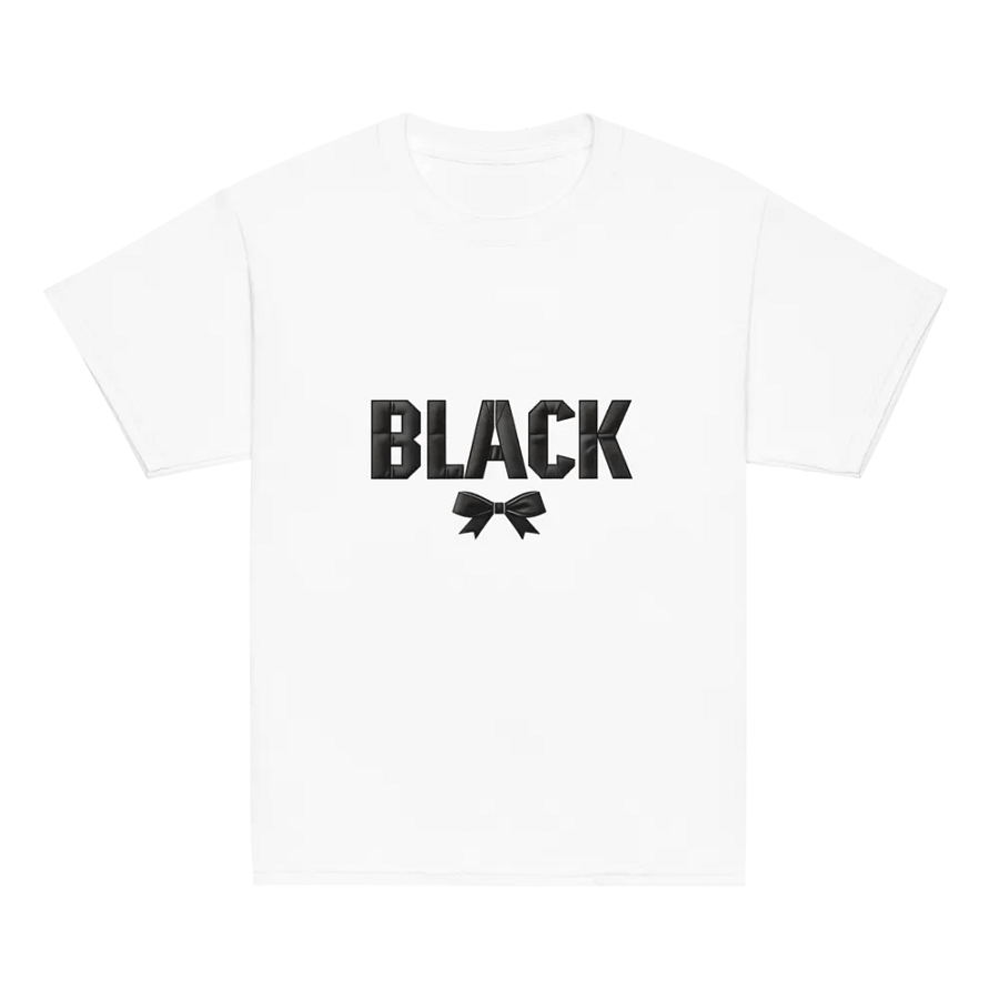Leather Black Youth Tee with Bow Tie Design product image (3)