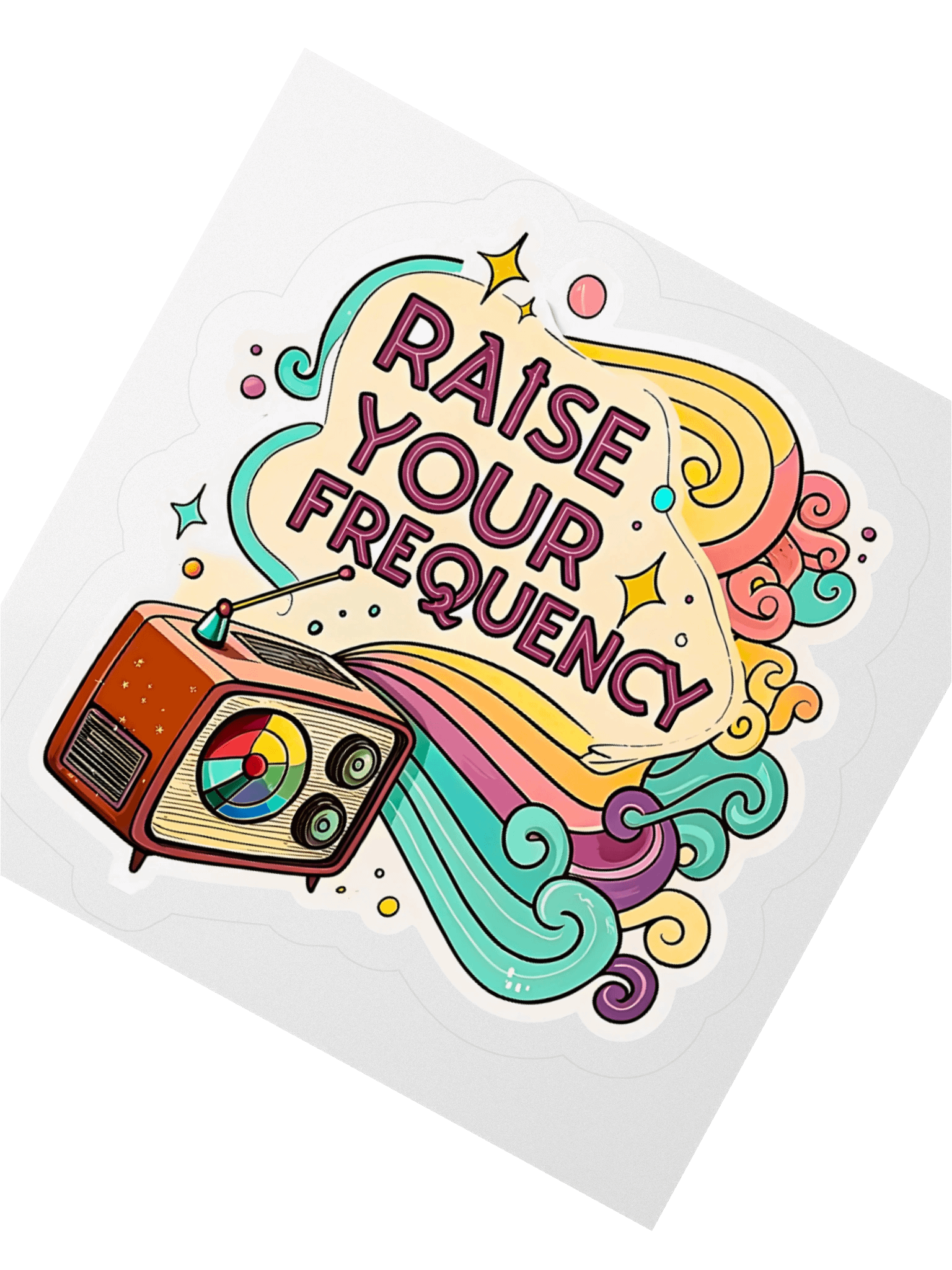 Raise Your Frequency Retro TV Sticker product image (2)