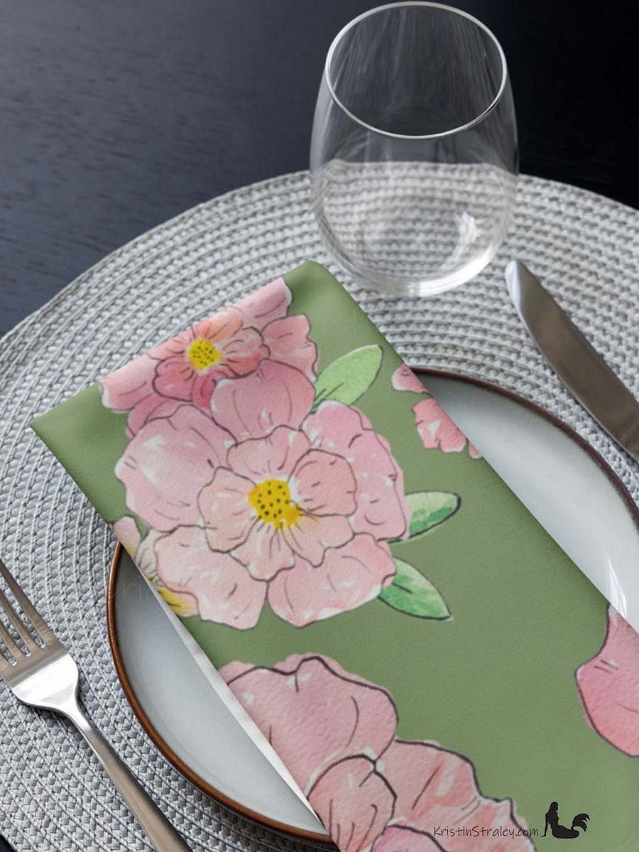 Gingham Blossoms Cloth Napkins Set of 4 product image (10)
