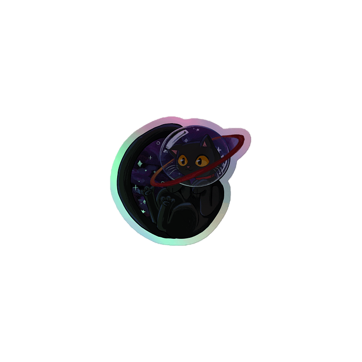 Sails Among the Stars: Lost in the Stars – Holographic Straw Cat Sticker product image (1)