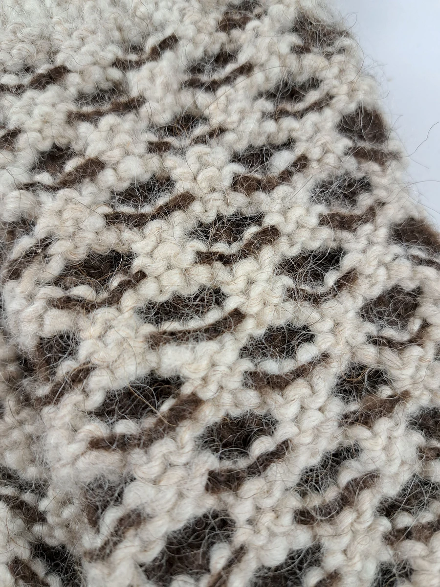 Hand Made Wool Newfie Mittens - Medium - Honeycomb Pattern product image (3)