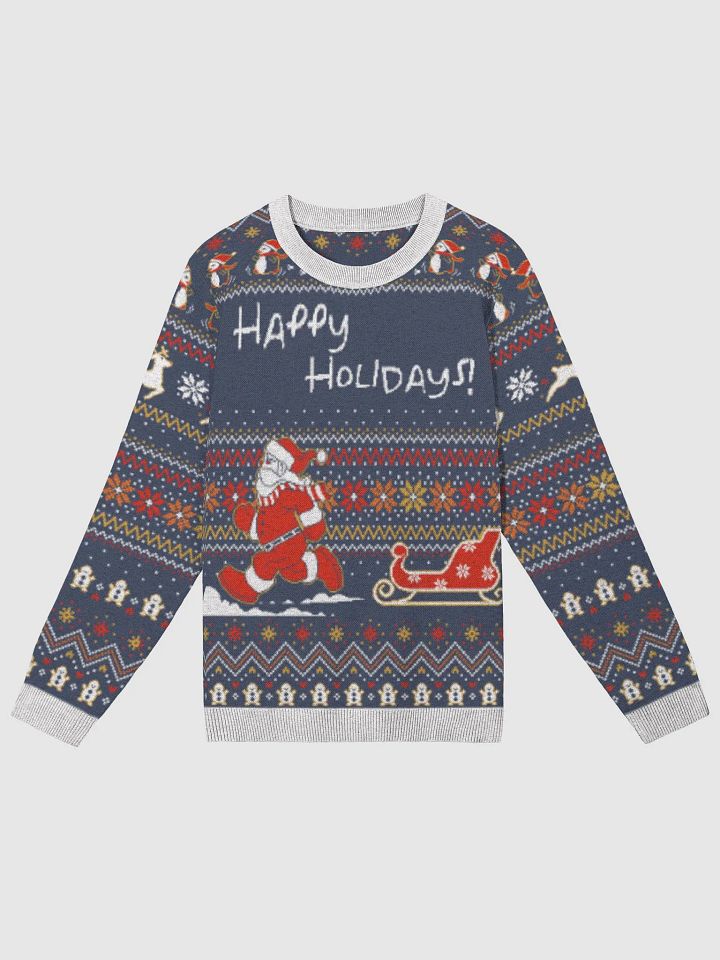 Happy Holidays Slogan Santa Sleigh Sweater product image (3)