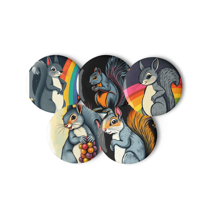 Whimsical Squirrel Pin Button Set product image (3)