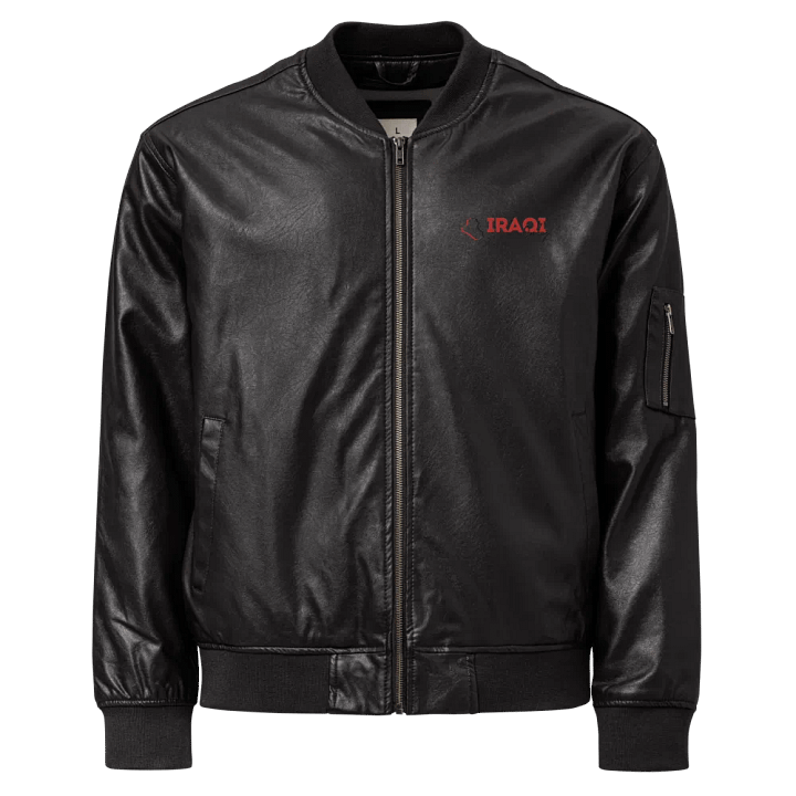 Iraqi Only + Iraq Map outline PU Leather Jacket product image (1)