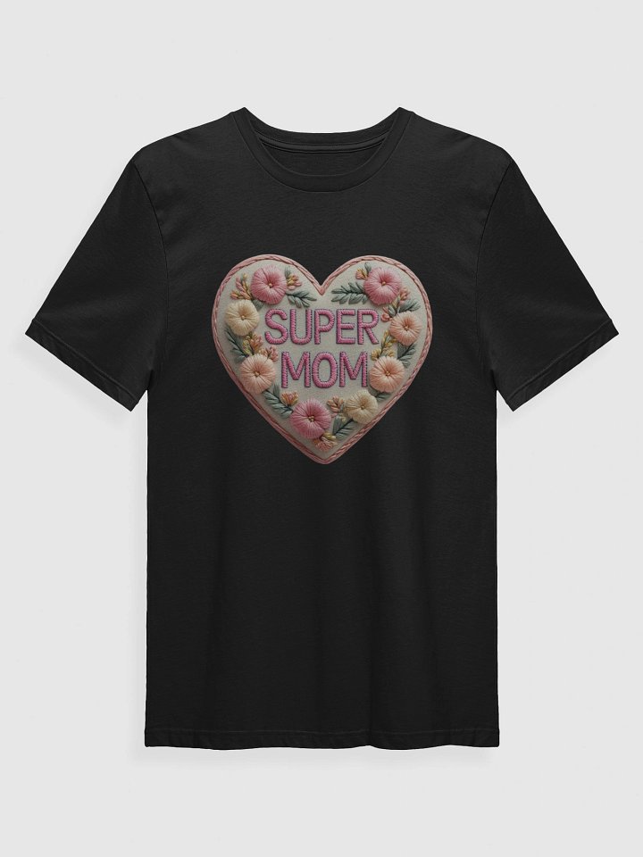 Super Mom Heart Patch T-Shirt product image (5)